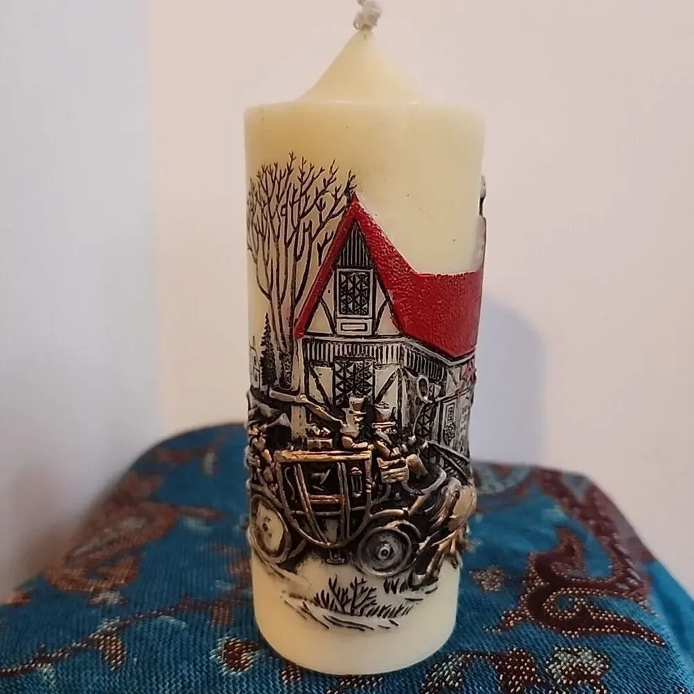 1978 Jasco Holiday Elegance Handcrafted Candle Victorian Horse And Carriage